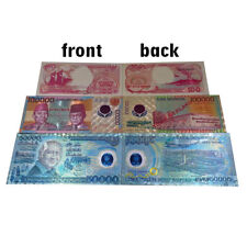 3pcs Colored Silver Banknote INDONESIA 100 100000 50000 Rupiah For Nice Gift picture