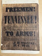 1861 POSTER FREEMEN OF TENNESSEE - TO ARMS CIVIL WAR RECRUITING POSTER picture