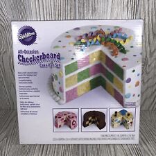 NIB Wilton Checkerboard 3-Piece Cake Pan Set picture