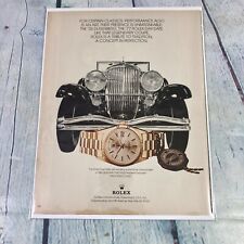 Vtg 1978 Print Ad ROLEX Wrist Watch Dusenberg Car Magazine Page Advertisement picture