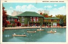 Refectory Lincoln Park Chicago Canoe Pond Lawn Hotel Cancel 2c Stamp Postcard PM picture