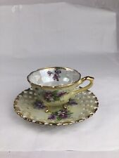Vintage Floral Footed Tea Cup And Saucer Japan  picture