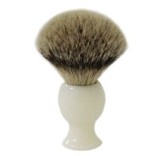 Big Size Silvertip Badger Shaving Brush Mens Beard Grooming Tools White Resin picture