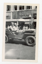 2 WW2 BW photos Military Parade 1945 Franklin Hotel Coca Cola Sign Jeep Soldier picture