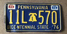 Vintage 1976 License Plate Liberty Bell Bicentennial State Pennsylvania 11L-570 picture