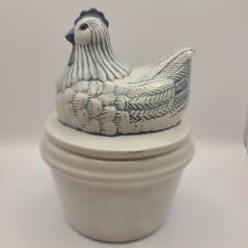 Vtg Studio Pottery Chicken On Nest Hen Unique One Of A Kind Cottage Cabbin Core picture