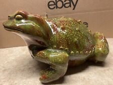 Vintage Rare Huge Arnel’s Ceramic Frog Toad Garden Figurine Glazed Outdoor 14” picture