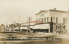 MI, Shepherd, Michigan, RPPC, Main Street, Business Section, Photo picture