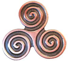 Triskelion Triple Spiral Celtic Neolithic Wiccan Triskele Symbol Metal Pin Badge picture