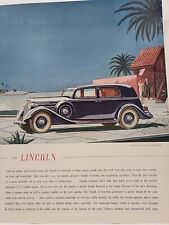 1935 Lincoln Automobile Fortune Magazine Print Advertising Two-Door Sedan Harbor picture