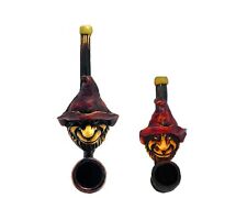 Gnome Head Handmade Tobacco Smoking Mini & Small Pipes 2 Pc Set Enchanted Forest picture