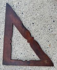 ANTIQUE WOODEN TRIANGLE RULER 1920’s Handmade 14”x12” picture