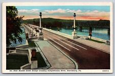 Postcard Pennsylvania Harrisburg New Market Street Bridge c1947 9H picture