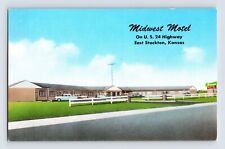 Postcard Kansas Stockton KS Midwest Motel Route 24 1959 Posted Chrome picture