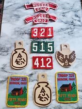 Vintage Boy Scouts Of America Patch Lot (10) Hudson Ohio Troop 321 Button Tags picture