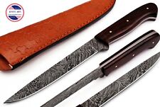 CUSTOM DAMASCUS HANDMADE HUNTING CHEF KNIFE 11 INCH ROSE WOOD HANDLE MBE881 picture