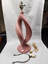 Vintage Mid-Century Modern Harris Potteries Mauve Table Lamp USA TESTED WORKS picture