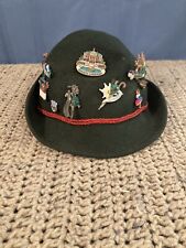 Vintage (1960’s?) Bavarian Octoberfest Alpine German Tyrolean Hat w/ 11 Pins  picture