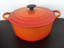 Vintage Le Creuset “D” Dutch Oven- 3.5 Qt. Cast Iron Orange picture