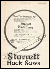 1918 The L. S. Starrett Company Hack Saws Athol Massachusetts Vintage Print Ad picture