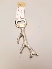 Macys Holiday Lane Silver Brass Antler Bottle Opener NWT  picture