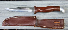 Vintage Cutco 1069 Serrated Fixed Blade Hunting Knife With Brown Leather Sheath picture
