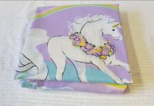 💜🦄💜Vintage Sears ‘Young at Heart’ Purple Unicorn Twin Fitted Sheet picture