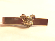Rare Vintage Sterling 60's Silver Mickey Mouse Tie Clip Bar Pin Gold Vermeil picture