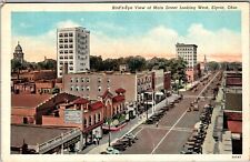 Elyria OH-Ohio, Aerial Main Street Looking West, Vintage Postcard picture