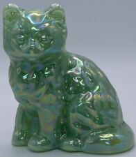 Mosser Glass JADEITE GREEN CARNIVAL Fluffy Cat Jade Figurine Sold Out At Mosser picture