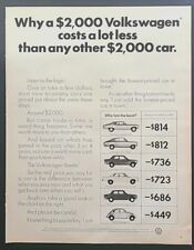 1972 Volkswagen Why a $2,000 Volkswagen costs... Vtg 1970's Magazine Print Ad picture