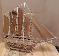 Vintage 20 Inch Hand Crafted Wooden Model Ship picture