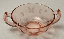 Vintage Depression Pink Cream Soup with Floral Etch picture