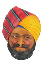 Vintage Legend Products Indian Prince Turban Chalkware Head Wall Art England picture