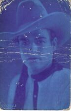 EXHIBIT ARCADE WESTERN CARD 1920's TED WELLS (DARK BLUE) RARE, POPULAR CARD picture