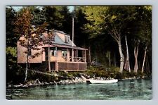 Union ME-Maine, Crawford Pond, Lake House, Antique Souvenir Vintage Postcard picture