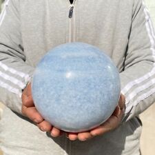 9.0lb Large Blue Celestite Gemstone Crystal Sphere Quartz Ball Specimen Heals picture