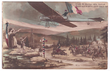 WW1 French Plane Flag Aviation Cavalry Women Children Alsace Lorraine Postcard picture