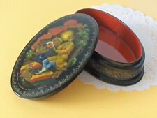 Vintage Russian Lacquer Box Hand-painted, signed. picture