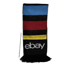 Ebay Open 2023 Scarf Black With Color Logo Fringe 63x8 Inches Long New With Tags picture