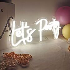 Dimmable Let's Party Neon Sign Light for Wall Deocr, USB Lets Party LED Light... picture