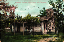 Daniel Boone Log Cabin in Kentucky c1908 Antique Postcard picture