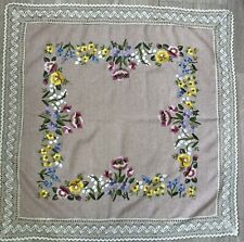 Germany Tablecloth With Embroidered flowers And Laces Around  picture