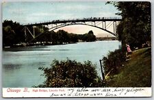 Vtg Chicago Illinois IL High Bridge Lincoln Park 1908 View Postcard picture