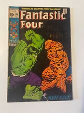 FANTASTIC FOUR #112 - 1971- CLASSIC BATTLE OF HULK VS THING- BRONZE AGE GEM picture