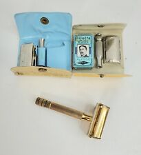Vintage Gillette Gold Milord DE TTO Safety Razor & 2 Travel Case Sets  picture