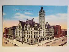 Vintage Postcard. Milwaukee WI. c1940s Wisconsin, Main Post Office Building picture