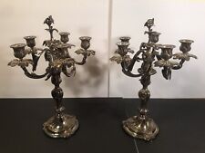 Pair Of Antique Christofle Candelabra/candle Holder/France C.1900/Silver Plated picture