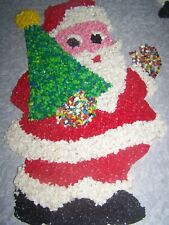VINTAGE 1970'S MELTED POPCORN PLASTIC SNOWMAN WALL HANGING picture