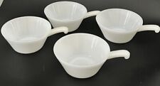 SetOf 4 Vtg Anchor Hocking Fire King Milk Glass French Handle Chili Bowls Soup picture